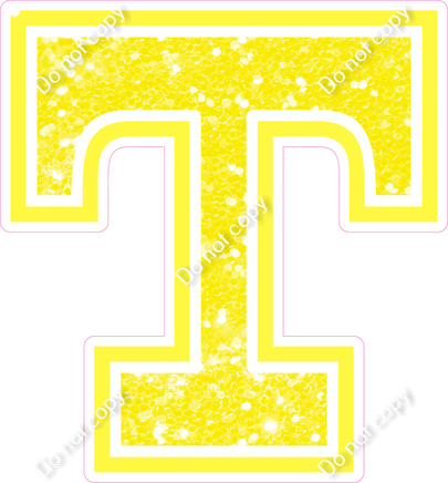 18" Greek Individual Lemon Sparkle - Alphabet Pieces Tau