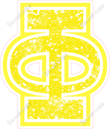 18" Greek Individual Lemon Sparkle - Alphabet Pieces Phi