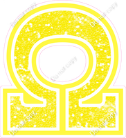 18" Greek Individual Lemon Sparkle - Alphabet Pieces Omega