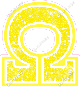 18" Greek Individual Lemon Sparkle - Alphabet Pieces Omega
