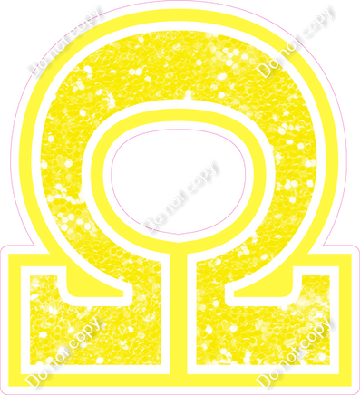 18" Greek Individual Lemon Sparkle - Alphabet Pieces Omega