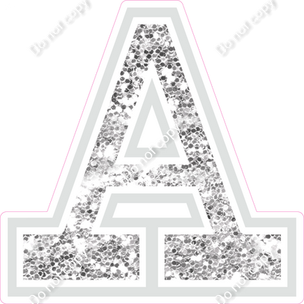 18" Greek Individual Light Silver Sparkle - Alphabet Pieces Alpha