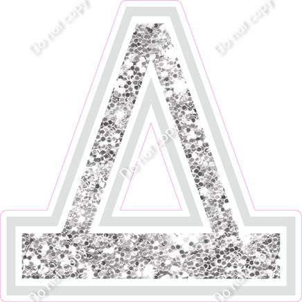 18" Greek Individual Light Silver Sparkle - Alphabet Pieces Delta