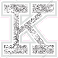 18" Greek Individual Light Silver Sparkle - Alphabet Pieces Kappa