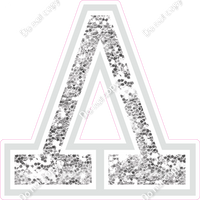 18" Greek Individual Light Silver Sparkle - Alphabet Pieces Lambda