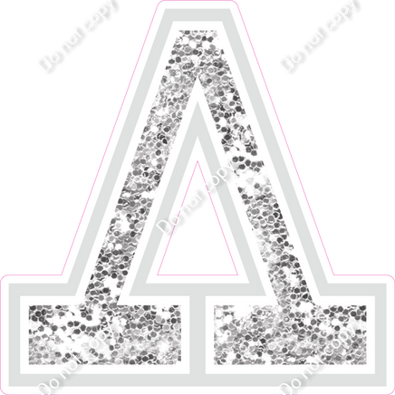 18" Greek Individual Light Silver Sparkle - Alphabet Pieces Lambda