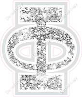 18" Greek Individual Light Silver Sparkle - Alphabet Pieces Phi
