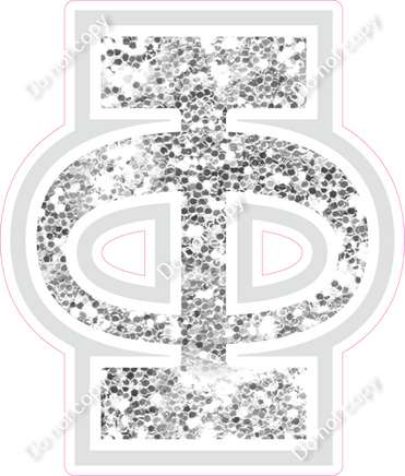 18" Greek Individual Light Silver Sparkle - Alphabet Pieces Phi