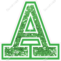 18" Greek Individual Lime Green Sparkle - Alphabet Pieces Alpha