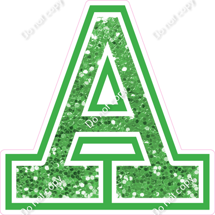 18" Greek Individual Lime Green Sparkle - Alphabet Pieces Alpha