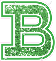 18" Greek Individual Lime Green Sparkle - Alphabet Pieces Beta