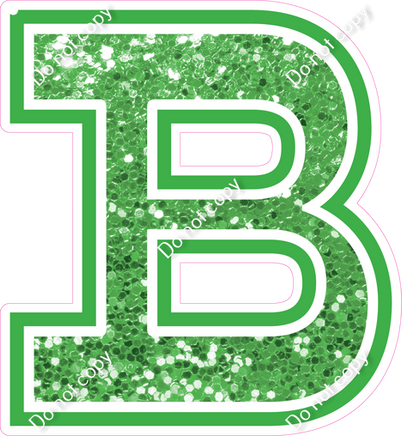 18" Greek Individual Lime Green Sparkle - Alphabet Pieces Beta