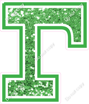 18" Greek Individual Lime Green Sparkle - Alphabet Pieces Gamma