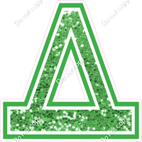 18" Greek Individual Lime Green Sparkle - Alphabet Pieces Delta