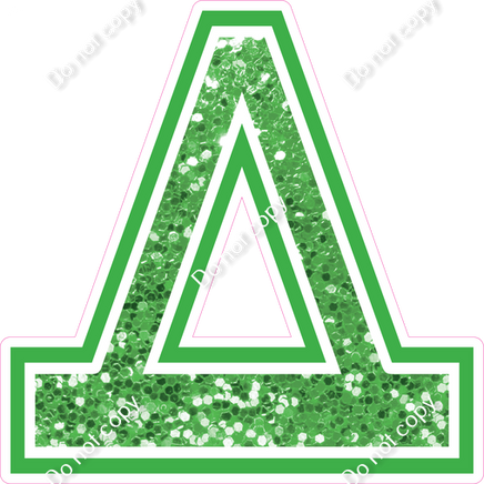 18" Greek Individual Lime Green Sparkle - Alphabet Pieces Delta