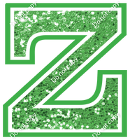 18" Greek Individual Lime Green Sparkle - Alphabet Pieces Zeta