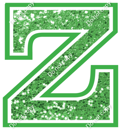 18" Greek Individual Lime Green Sparkle - Alphabet Pieces Zeta