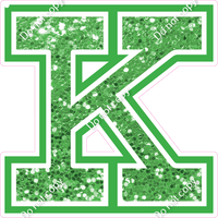 18" Greek Individual Lime Green Sparkle - Alphabet Pieces Kappa