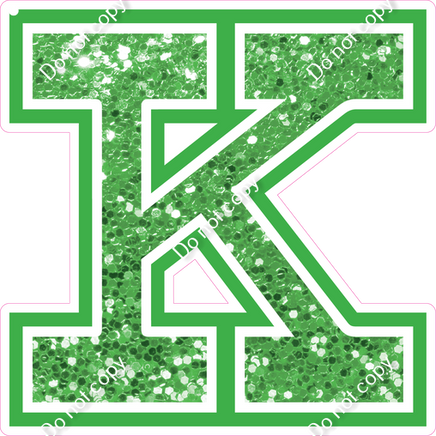 18" Greek Individual Lime Green Sparkle - Alphabet Pieces Kappa