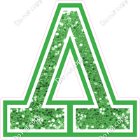 18" Greek Individual Lime Green Sparkle - Alphabet Pieces Lambda