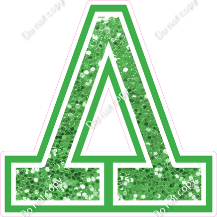 18" Greek Individual Lime Green Sparkle - Alphabet Pieces Lambda