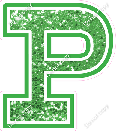 18" Greek Individual Lime Green Sparkle - Alphabet Pieces Rho