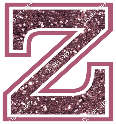 18" Greek Individual Mauve Sparkle - Alphabet Pieces Zeta