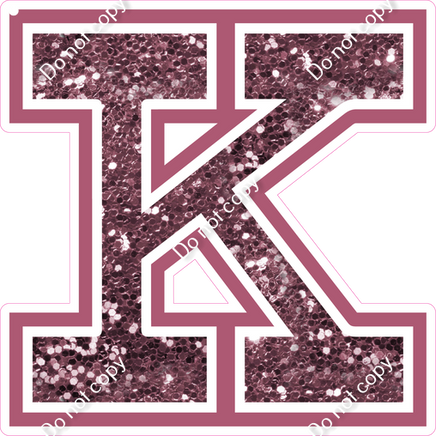18" Greek Individual Mauve Sparkle - Alphabet Pieces Kappa