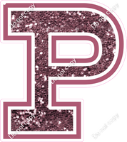 18" Greek Individual Mauve Sparkle - Alphabet Pieces Rho