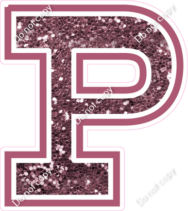 18" Greek Individual Mauve Sparkle - Alphabet Pieces Rho