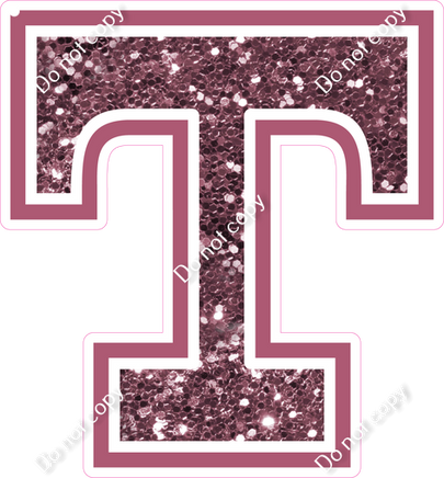 18" Greek Individual Mauve Sparkle - Alphabet Pieces Tau