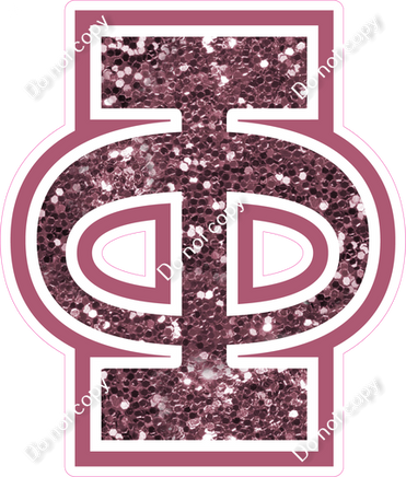 18" Greek Individual Mauve Sparkle - Alphabet Pieces Phi
