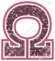 18" Greek Individual Mauve Sparkle - Alphabet Pieces Omega
