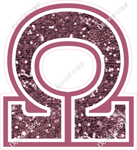 18" Greek Individual Mauve Sparkle - Alphabet Pieces Omega
