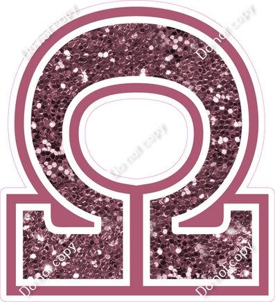 18" Greek Individual Mauve Sparkle - Alphabet Pieces Omega