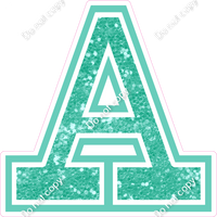18" Greek Individual Mint Sparkle - Alphabet Pieces Alpha
