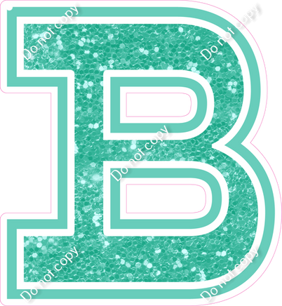 18" Greek Individual Mint Sparkle - Alphabet Pieces Beta