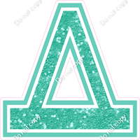 18" Greek Individual Mint Sparkle - Alphabet Pieces Delta