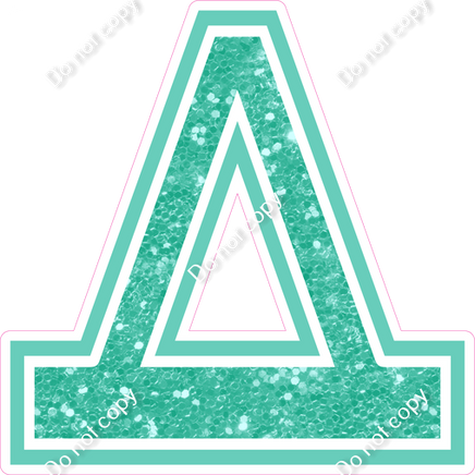 18" Greek Individual Mint Sparkle - Alphabet Pieces Delta