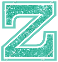 18" Greek Individual Mint Sparkle - Alphabet Pieces Zeta