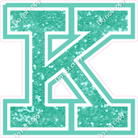 18" Greek Individual Mint Sparkle - Alphabet Pieces Kappa