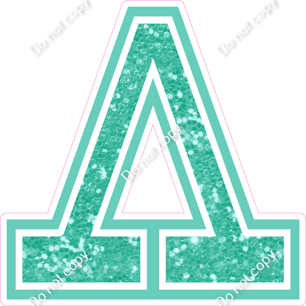 18" Greek Individual Mint Sparkle - Alphabet Pieces Lambda