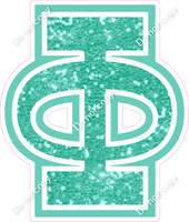 18" Greek Individual Mint Sparkle - Alphabet Pieces Phi