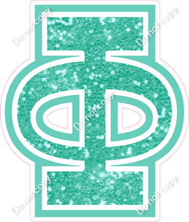 18" Greek Individual Mint Sparkle - Alphabet Pieces Phi