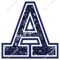 18" Greek Individual Navy Blue Sparkle - Alphabet Pieces Alpha