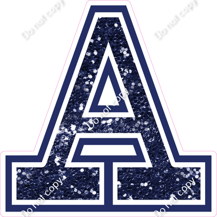 18" Greek Individual Navy Blue Sparkle - Alphabet Pieces Alpha