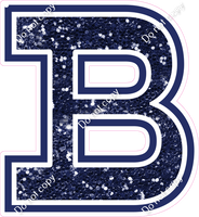 18" Greek Individual Navy Blue Sparkle - Alphabet Pieces Beta