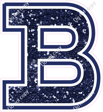 18" Greek Individual Navy Blue Sparkle - Alphabet Pieces Beta