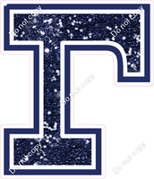 18" Greek Individual Navy Blue Sparkle - Alphabet Pieces Gamma