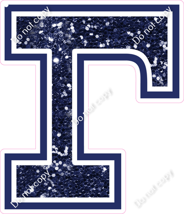 18" Greek Individual Navy Blue Sparkle - Alphabet Pieces Gamma